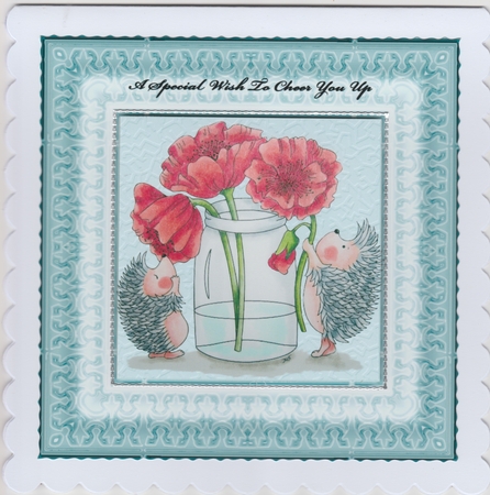 Delightful Hedgehogs and Poppies 7 x 7 by Susan Cummings