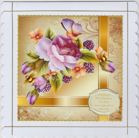 Pastel Roses, Butterfly And Bees Mini Kit 7x7 by Susan Cummings