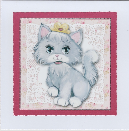 Wishing You A Pawsitively Purrfect Birthday Topper Plus Insert  by Susan Cummings