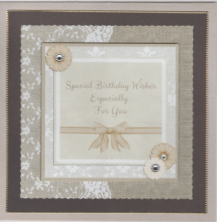 Rustic Lace Birthday Card by Susan Cummings