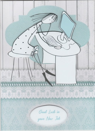 COMPUTER QUEEN BIRTHDAY OR NEW JOB FOLD CARD KIT by Susan Cummings