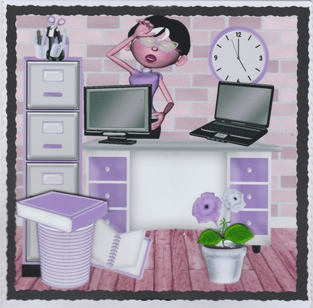 Mayhem & Chaos in my office 8x8 Mini Kit (purple) by Susan Cummings