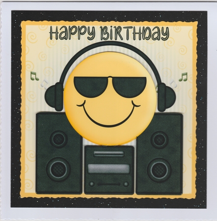 Happy DJ 6x6 Quick Card by Susan Cummings