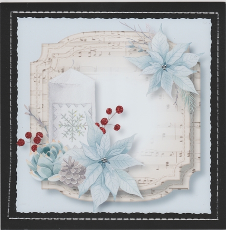 Sheet Music Watercolour Christmas - Candle 8x8 by Susan Cummings