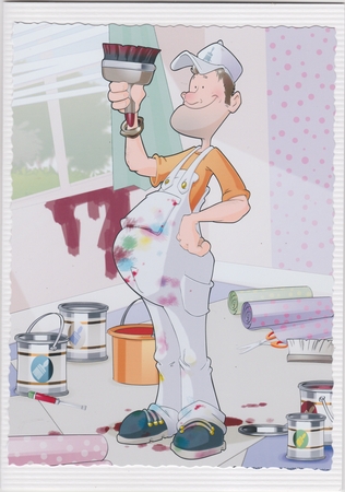 Painter and Decorator Dude A4 by Susan Cummings