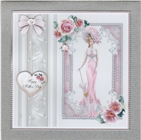 Elegance card front with decoupage and sentiments by Susan Cummings