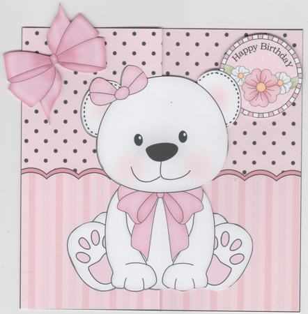 3D Shaped No-Hole Fold Back Mini Kit -  Cute Little Belle Bear by Susan Cummings