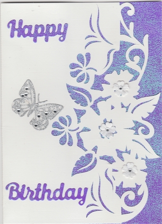 Flower Stencil Edge Card by Susan Cummings