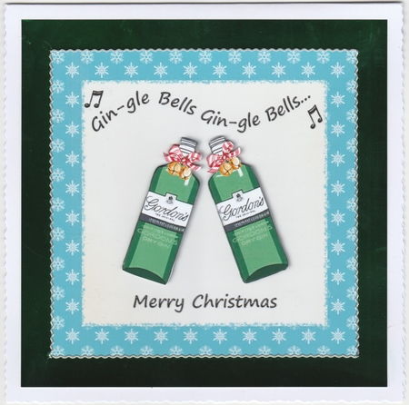 Gin themed Christmas card toppers 6x6 by Susan Cummings