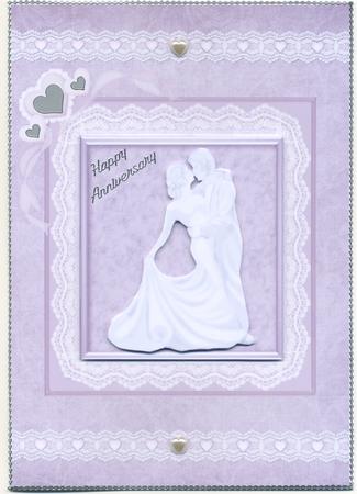 Dancing Couple with Hearts and Lace Card Front by Susan Cummings
