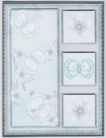 Mint Flutterby Blossoms A4 by Susan Cummings