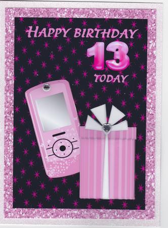 A5 13th Birthday Phone & Present by Susan Cummings