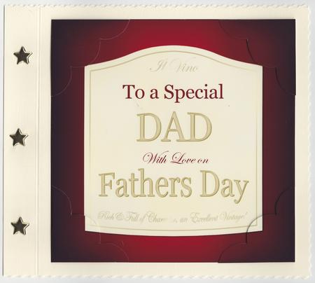 8 x 8 Fathers Day Wine Label Scalloped Corner Topper by Susan Cummings