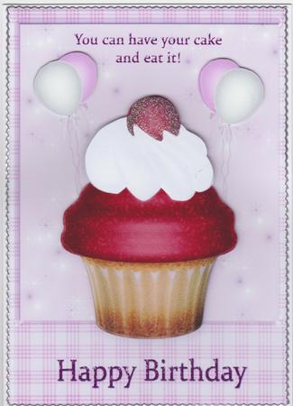 Cupcake Heaven Card Front with Decoupage by Susan Cummings