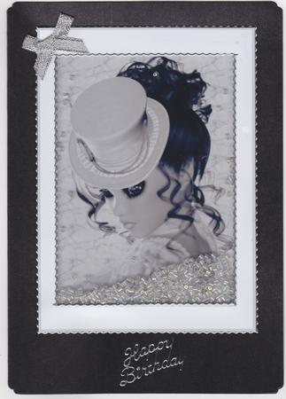 Vintage Lady Portrait Shaker Card in Black & White by Susan Cummings