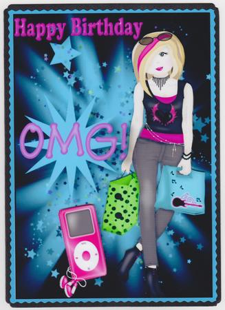 Omg! Teenager with Pink Mobile A4 by Susan Cummings
