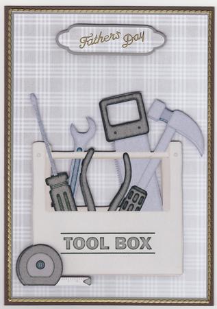 Dad's Toolbox A5 Card Front with Step by Step by Susan Cummings