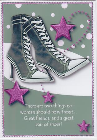 Great Friends Great Shoes Card Topper 2 by Susan Cummings
