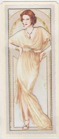 Art Deco Lady Elise (retro) Large Dl by Susan Cummings