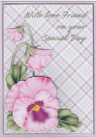 Pansy Card for Friend by Susan Cummings