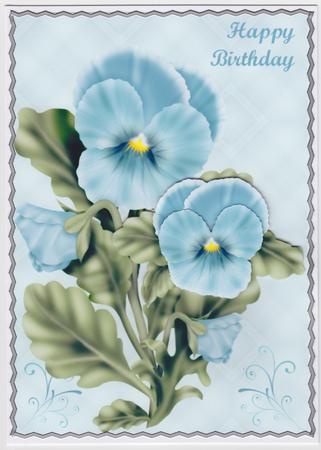 Blue Pansy Birthday by Susan Cummings