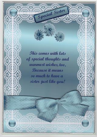 Aqua Special Sister Card by Susan Cummings