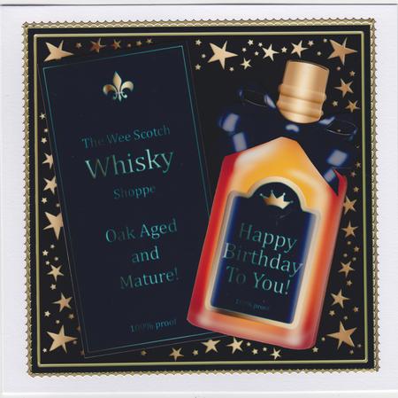 Birthday Whisky Quick Card with 3D Decoupage by Susan Cummings