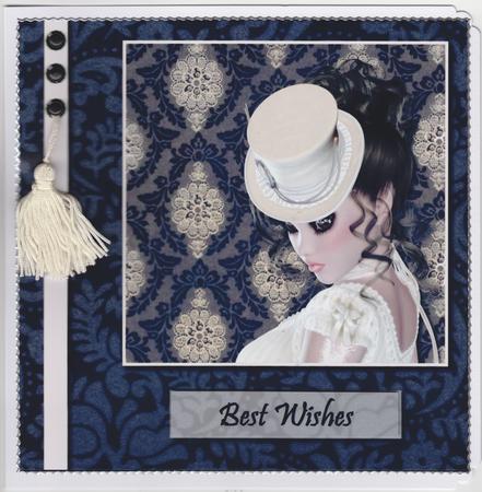 8x8 Vintage Lady Card Front 2 by Susan Cummings