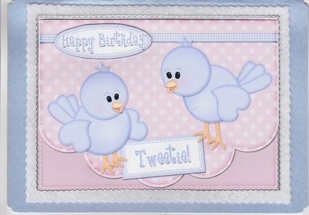 A4 Little Birdie Felties New Home Card Topper by Susan Cummings