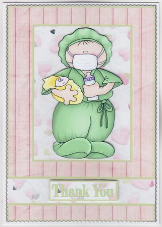 Thank You Nurse! Girl Decoupage Card by Susan Cummings