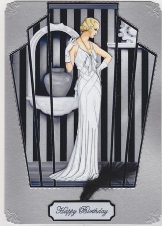 Deco Lady in White by Susan Cummings