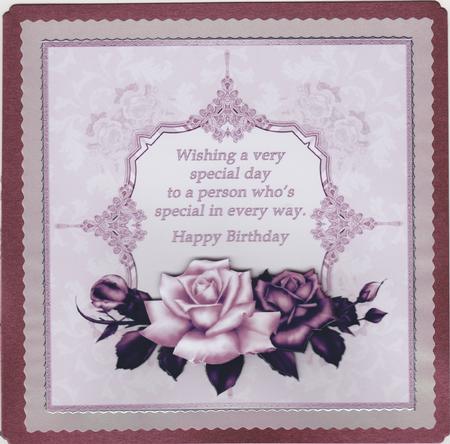 Antique Roses with Verse 6x6 Card by Susan Cummings