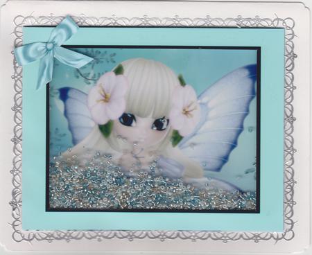 Petunia Fairy Shaker Card by Susan Cummings