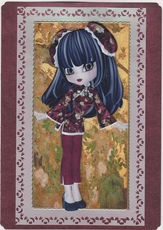 Oriental Screen Girl Decoupage by Susan Cummings