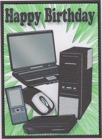Computer and Mobile Phone, A4 by Susan Cummings