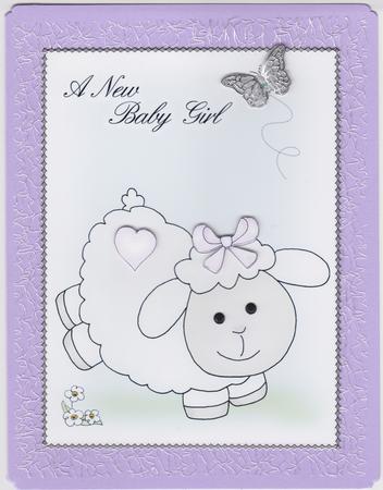A4 Little Lamb - New Baby Girl by Susan Cummings