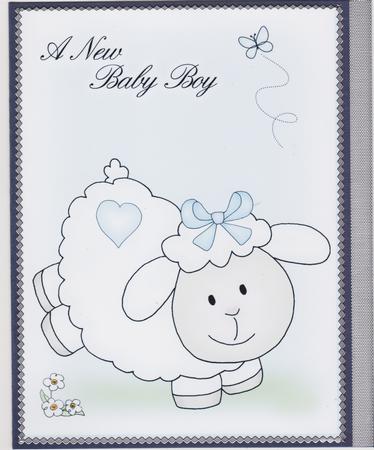 A4 Little Lamb - New Baby Boy by Susan Cummings