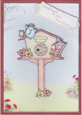 Home Sweet Home New Home Card Front and Decoupage by Susan Cummings