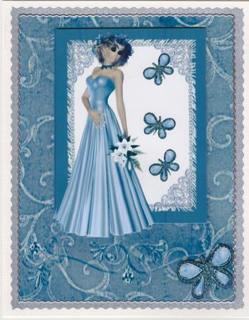 Blue Lady with Butterflies by Susan Cummings
