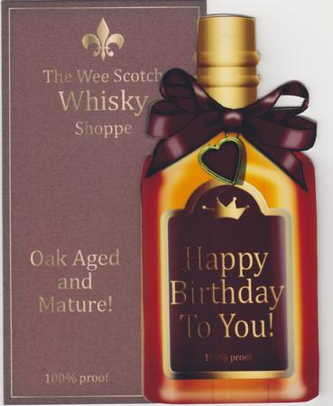 Birthday Whisky Bottle Shaped Card by Susan Cummings