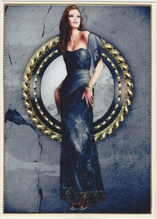 Art Deco Lady Pearl (black) A4 by Susan Cummings