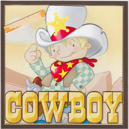 Cute Cowboy 8x8 Card by Susan Cummings