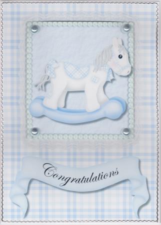 Baby Blue Rocking Horse Quick Card by Susan Cummings
