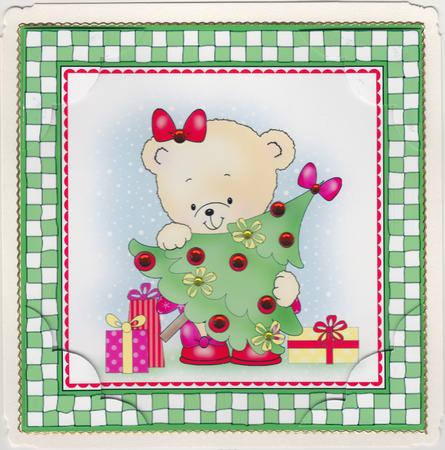8 x 8 Rosie's Xmas Tree Scalloped Corner Topper by Susan Cummings