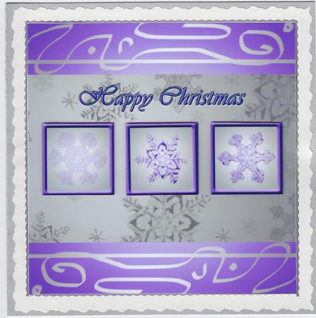 Snowflakes (purple & Silver) - 6in x 6in by Susan Cummings