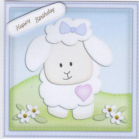 Little Lamb Quick Cut and Fold Card by Susan Cummings