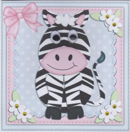 Debra Zebra Quick Cut and Fold Card by Susan Cummings
