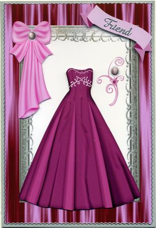 Cerise Evening Gown, with Butterflies by Susan Cummings
