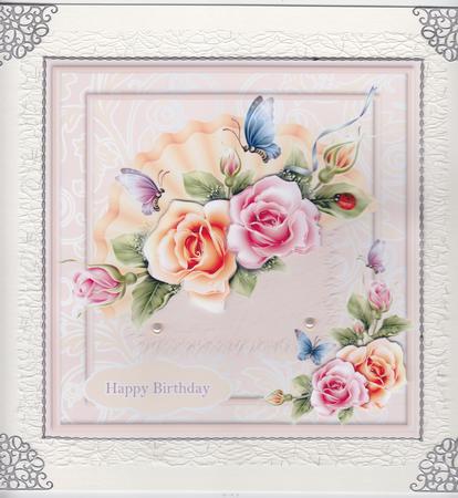 Roses 8in x 8in Decoupage by Susan Cummings