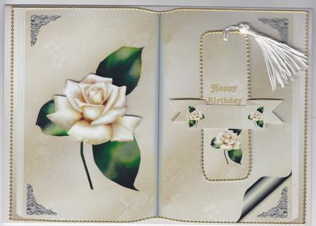 Cream Antique Rose Open Book by Susan Cummings